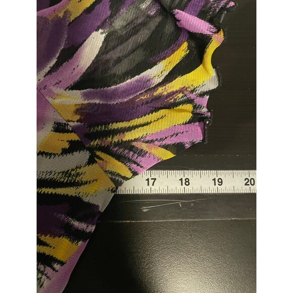 VTG Susan Lawrence Womens Top Small Purple Abstract Mesh Babydoll Fairy Grunge - Picture 4 of 6